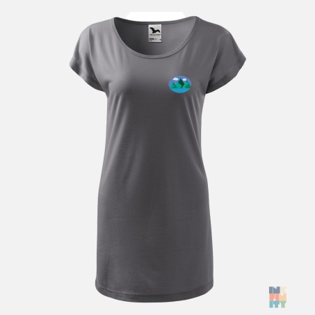 Long Lady-Fit Shirt Landscape Mountains Embroidery Malfini #inkfinity