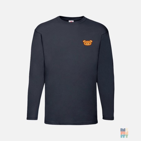 Tricou Maneca Lunga de Barbati Animal Bear Embroidery Fruit of the Loom #inkfinity