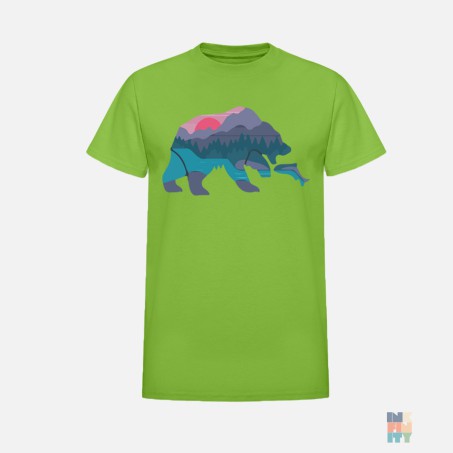 SoftStyle T-Shirt Bear Eating Fish Gildan #inkfinity