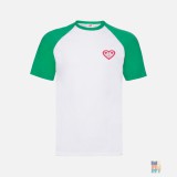 Baseball T-Shirt Love Peace Embroidery Fruit of the Loom #inkfinity