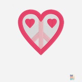 Baseball T-Shirt Love Peace Embroidery Fruit of the Loom