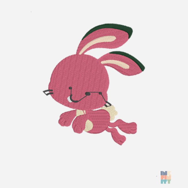 Ringer T-Shirt Cute Animal Embroidery Fruit of the Loom