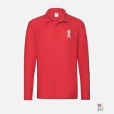 Long Sleeve Polo Cute Music Animal Embroidery Fruit of the Loom #inkfinity