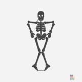 Original Cuffed Beanie Haloween Skeleton Scary Embroidery