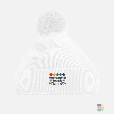 Caciula cu Pom Pom Beanie School Students Embroidery #inkfinity