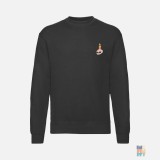 Classic Sweater Skeleton Haloween Embroidery Fruit of the Loom