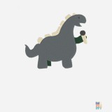 Classic Sweat Jacket Dinosaur Music Embroidery Fruit of the Loom