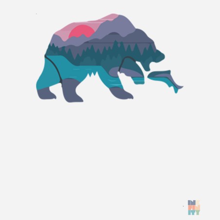 SoftStyle T-Shirt Bear Eating Fish Gildan #inkfinity