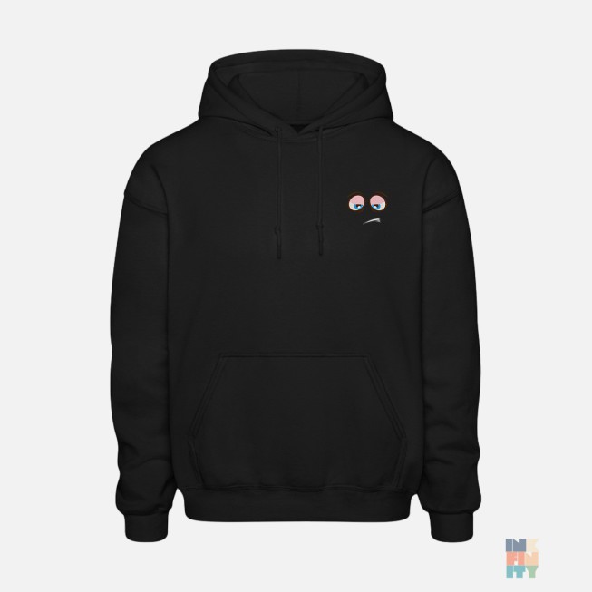 Heavy Blend Hoodie Emoji Angry Embroidery Gildan