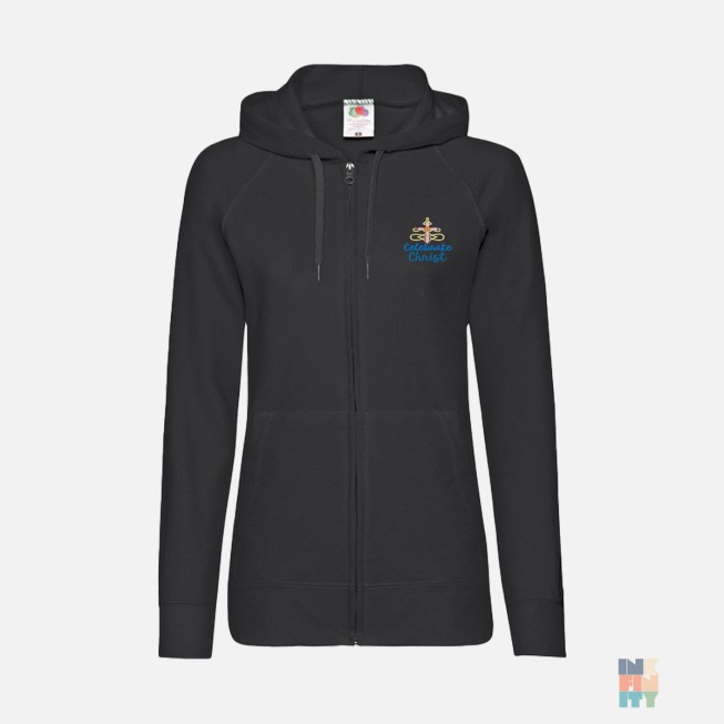 Hanorac de Dama cu Fermoar Religion Embroidery Fruit of the Loom