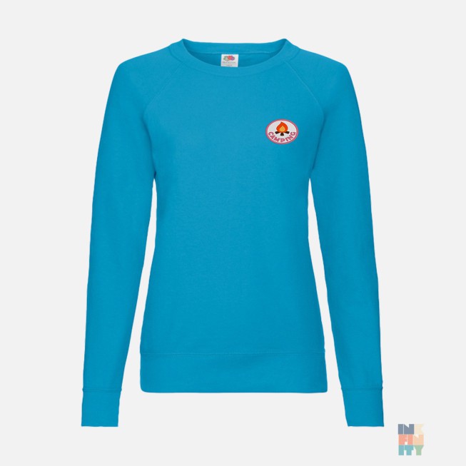 Pulover Raglan de Dama Camping Patch Embroidery Fruit of the Loom