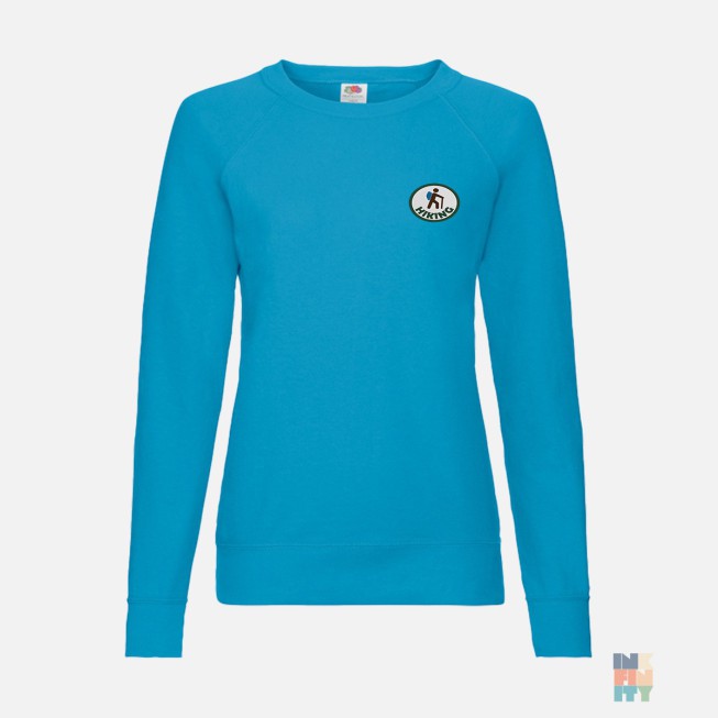 Lightweight Lady-Fit Raglan Sweater Hiking Embroidery Fruit of the Loom