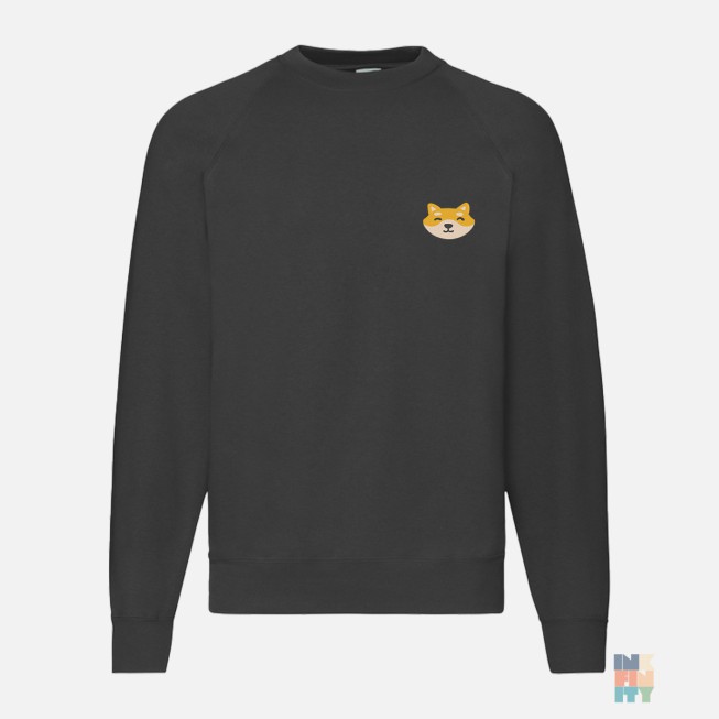 Pulover Raglan de Barbati Cute Animal Emoji Embroidery Fruit of the Loom