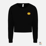 Cropped Lady-Fit Sweater Animal Emoji Embroidery Just Hoods #inkfinity