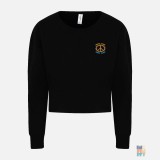 Pulover Cropped de Damă Religion Peace Embroidery Just Hoods #inkfinity