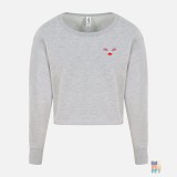 Pulover Cropped de Damă Animal Christmas Embroidery Just Hoods #inkfinity