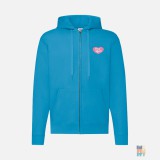 Zip Hoodie Love Peace Embroidery Fruit of the Loom