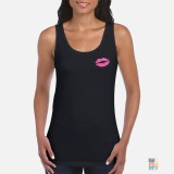 Lady-Fit Tank Top Love Kiss Embroidery Gildan