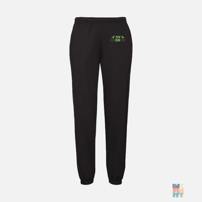 Classic Elastic Cuff Jog Pants Motivational Embroidery Fruit of the Loom