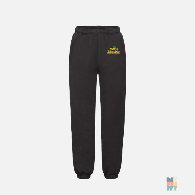 Kids Premium Jogging Pants Motivational Embroidery Fruit of the Loom