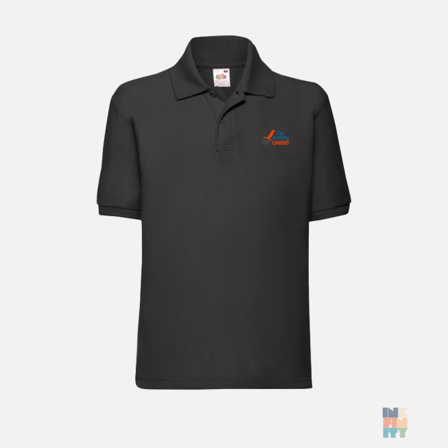 Polo Dryblend de Copii Funny Quote Food Embroidery Fruit of the Loom