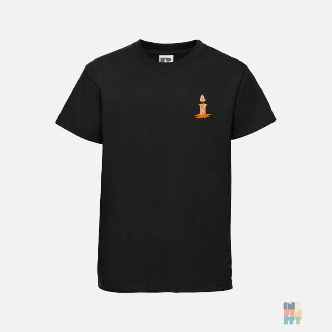 Kids Athletic T-Shirt Cool Fire Embroidery Russell