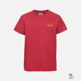 Kids Athletic T-Shirt Haloween Emoji Embroidery Russell #inkfinity