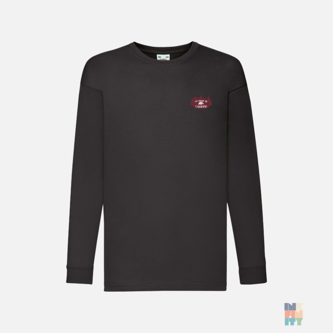 Tricou cu Maneca Lunga de Copii Camping Adventure Embroidery Fruit of the Loom