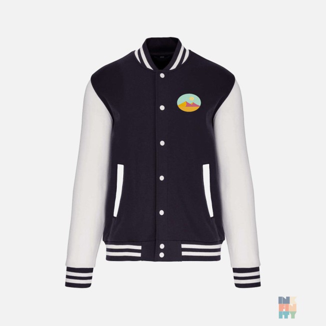 Kids Varsity Jacket Landscape Beautiful Nature Embroidery Kariban