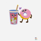 Lady-Fit Polo Food Love Funny Embroidery Fruit of the Loom