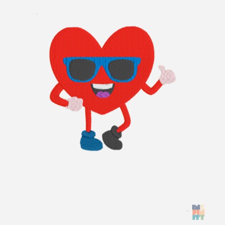 Premium Cotton T-Shirt Cool Heart Embroidery Gildan #inkfinity