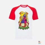 Tricou Baseball de Barbati Colored Birds Fruit of the Loom #inkfinity