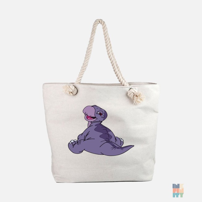 Beach Bag Funny Purple Dinosaur