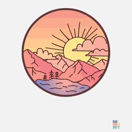 Hanorac de Dama cu Fermoar Sunny Landscape Fruit of the Loom #inkfinity