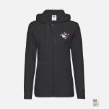 Hanorac de Dama cu Fermoar Fat Pink Fruit of the Loom