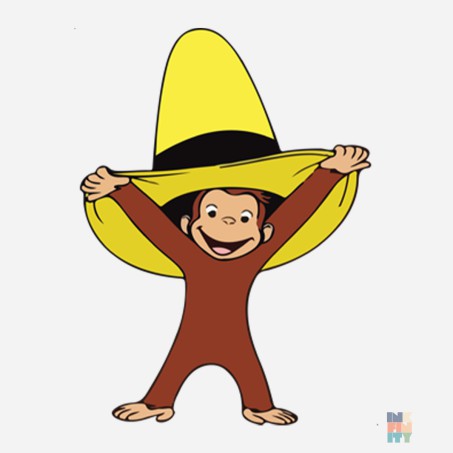 Classic Lady-Fit Hoodie Monkey Yellow Hat Fruit of the Loom #inkfinity