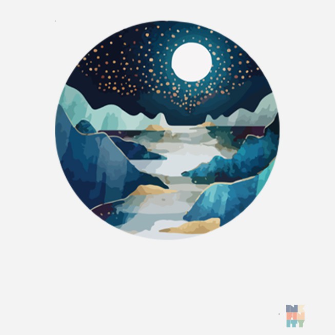 Classic Lady-Fit Hoodie Moon Landscape Fruit of the Loom