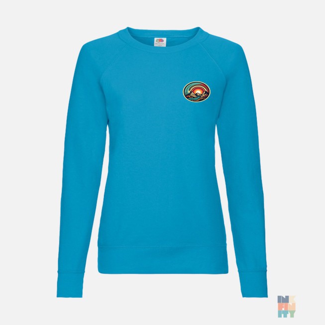 Lightweight Lady-Fit Raglan Sweater Sun Abstract Fruit of the Loom