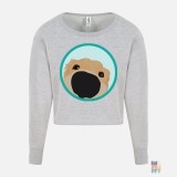 Pulover Cropped de Dama Dog Sniff Just Hoods #inkfinity