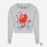 Pulover Cropped de Damă Octopus Bike Just Hoods #inkfinity