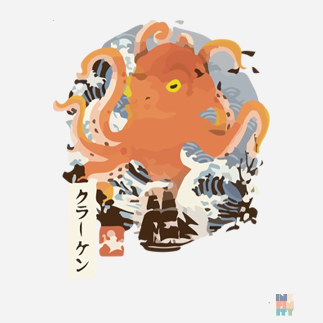 Cropped Lady-Fit Sweater Giant Octopus Just Hoods