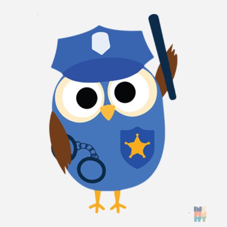 Pulover Cropped de Dama Police Owl Just Hoods #inkfinity