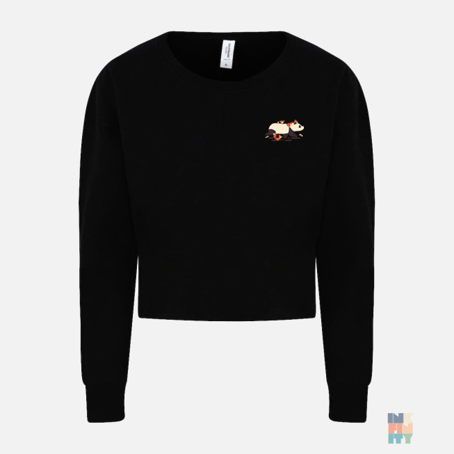 Pulover Cropped de Dama Panda Bear Walk Just Hoods