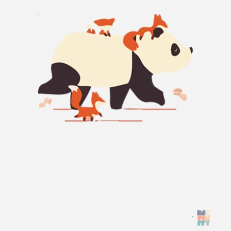 Cropped Lady-Fit Sweater Panda Bear Walk Just Hoods #inkfinity