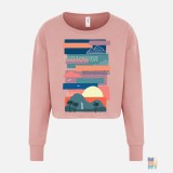 Cropped Lady-Fit Sweater Vacation Landscape Just Hoods #inkfinity