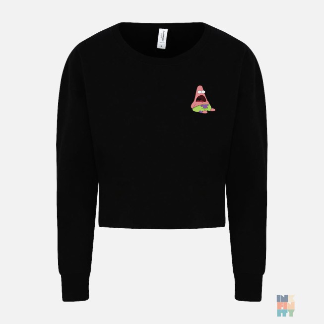 Cropped Lady-Fit Sweater Wow Just Hoods