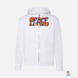 Zip Hoodie Peace Fruit of the Loom #inkfinity