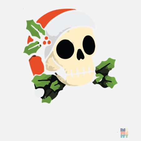 Classic Open Hem Jog Christmas Skull Fruit of the Loom #inkfinity