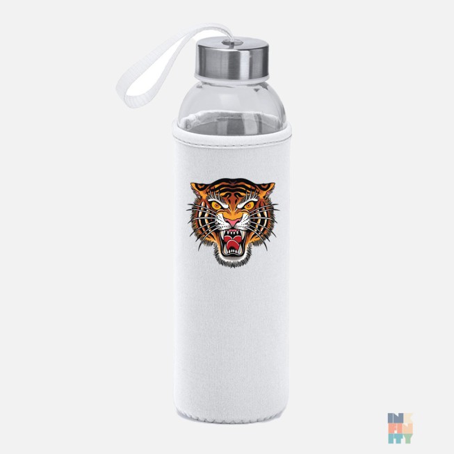 Glass Bottle with Cover Tiger