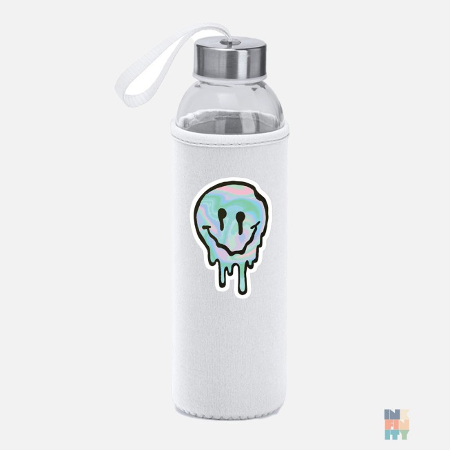 Glass Bottle with Cover Melting Emoji